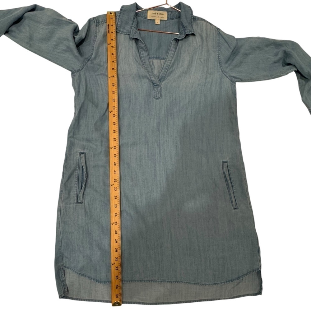 Anthropologie Light Blue Long Sleeve Dress - Picture 4 of 6